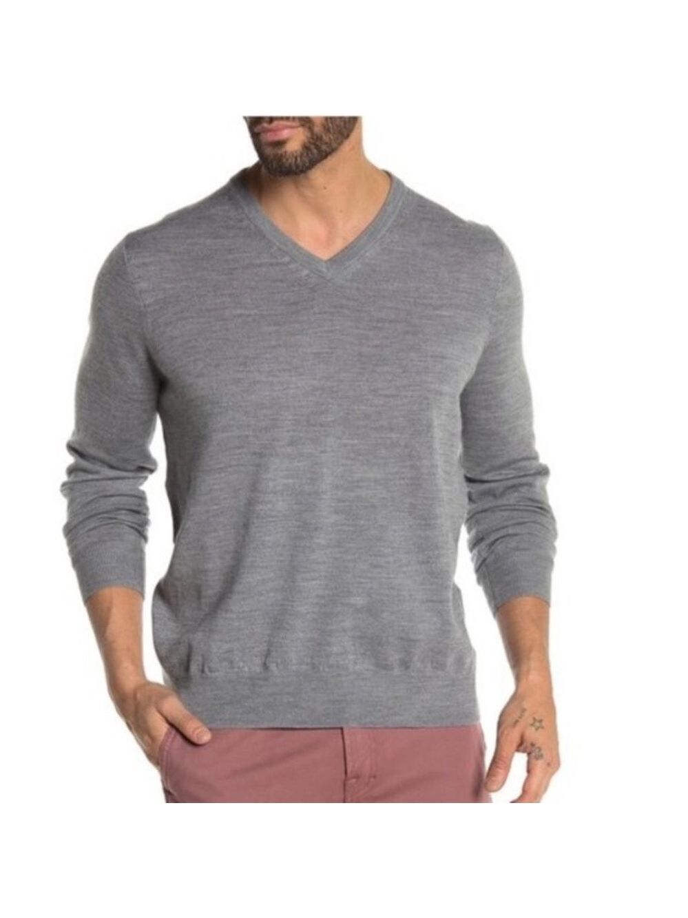 Thomas Dean V-Neck Knit Sweater